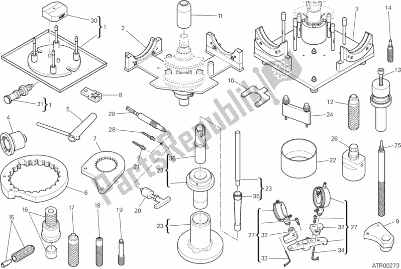 Todas las partes para 01b - Herramientas De Servicio De Taller (motor) de Ducati Superbike Panigale V2 USA 955 2020